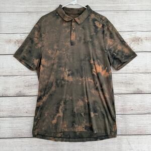 Lululemon Diamond Dye Evolution Polo Shirt Womens Large Sedona Sunset Grey